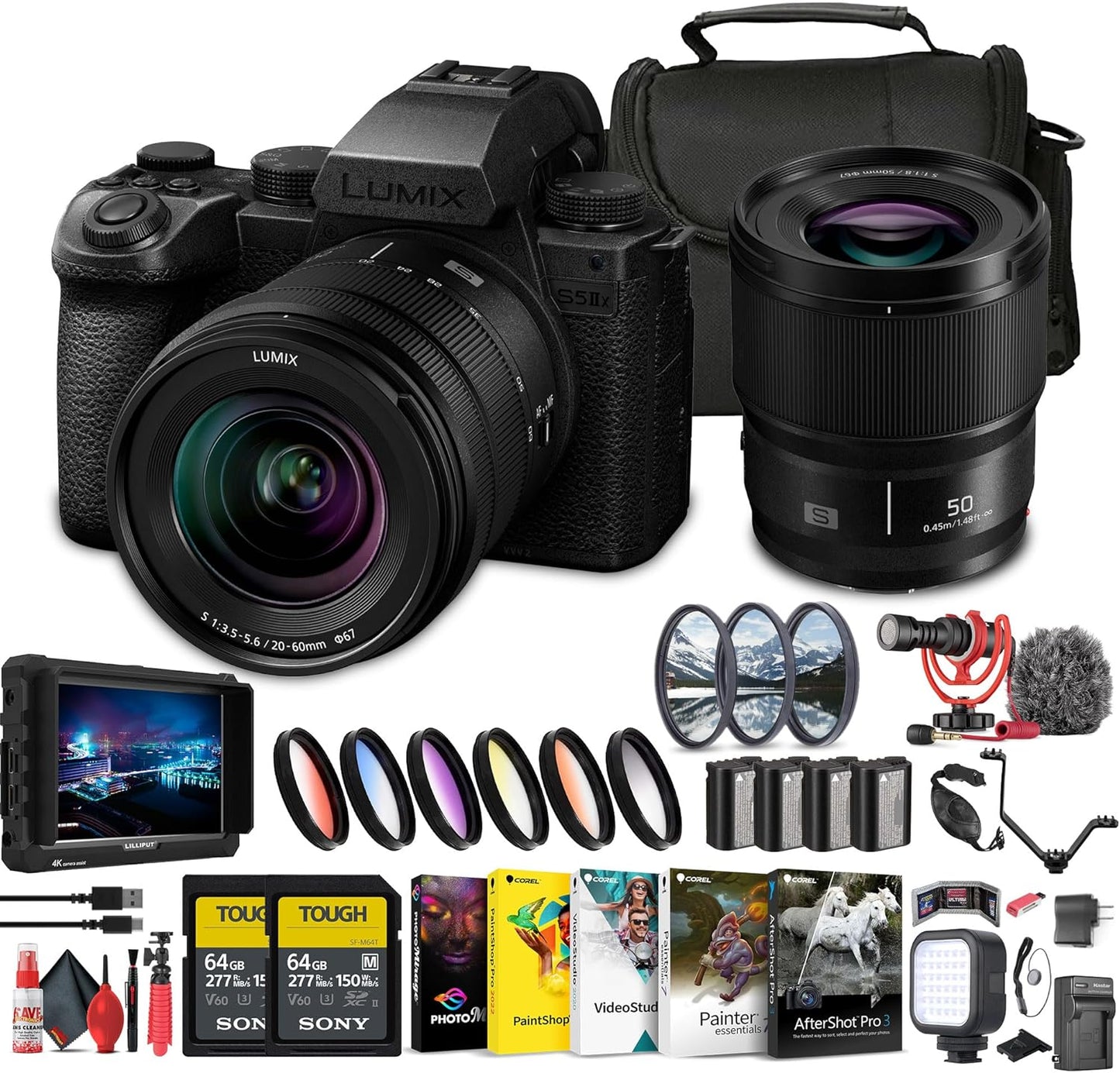 Panasonic Lumix S5 IIX Camera Kit + 4K Monitor