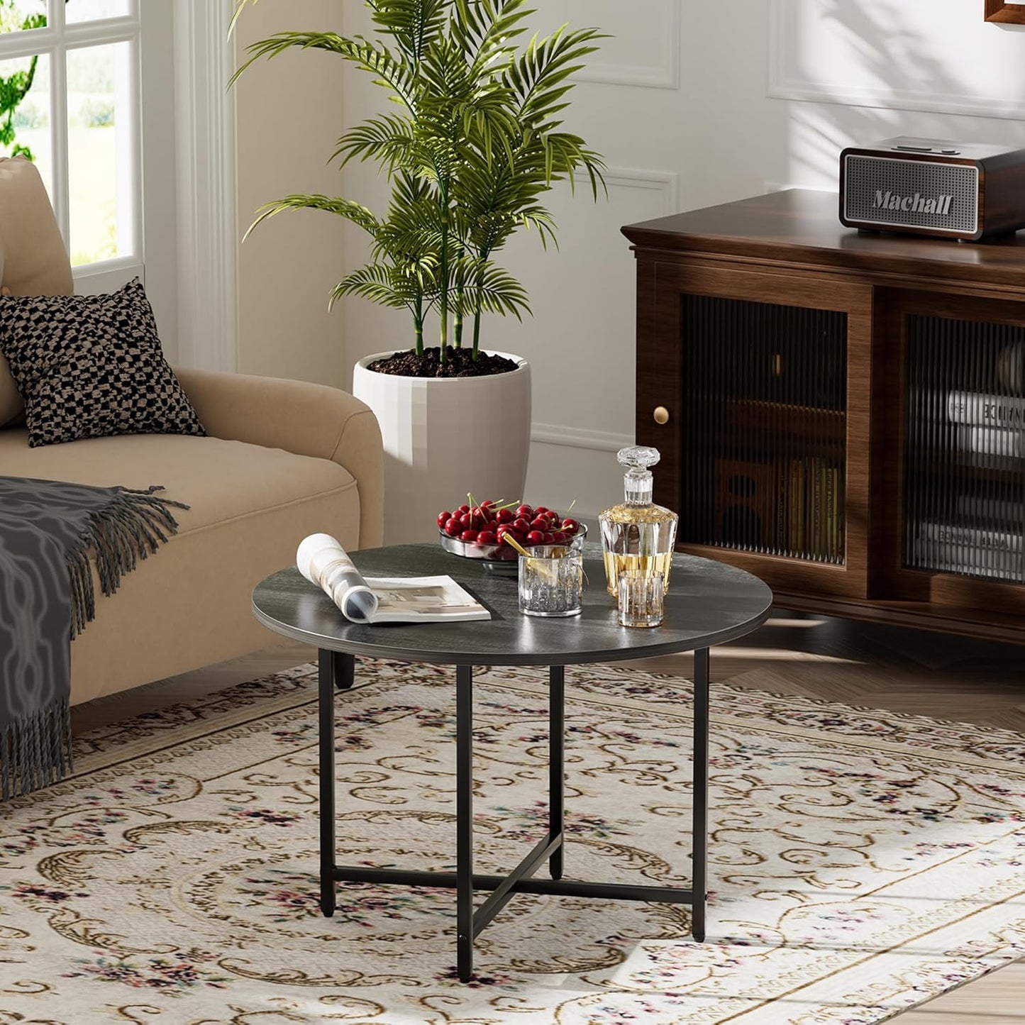 Round Coffee Table for Living Room - Compact & Versatile Design