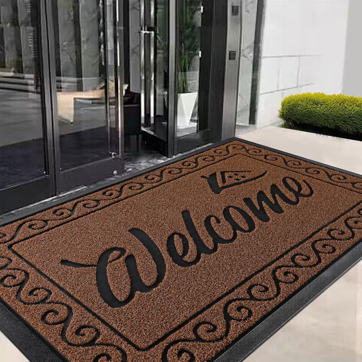 Yimobra Welcome Mat for Home Entrance, Heavy Duty Door Mats