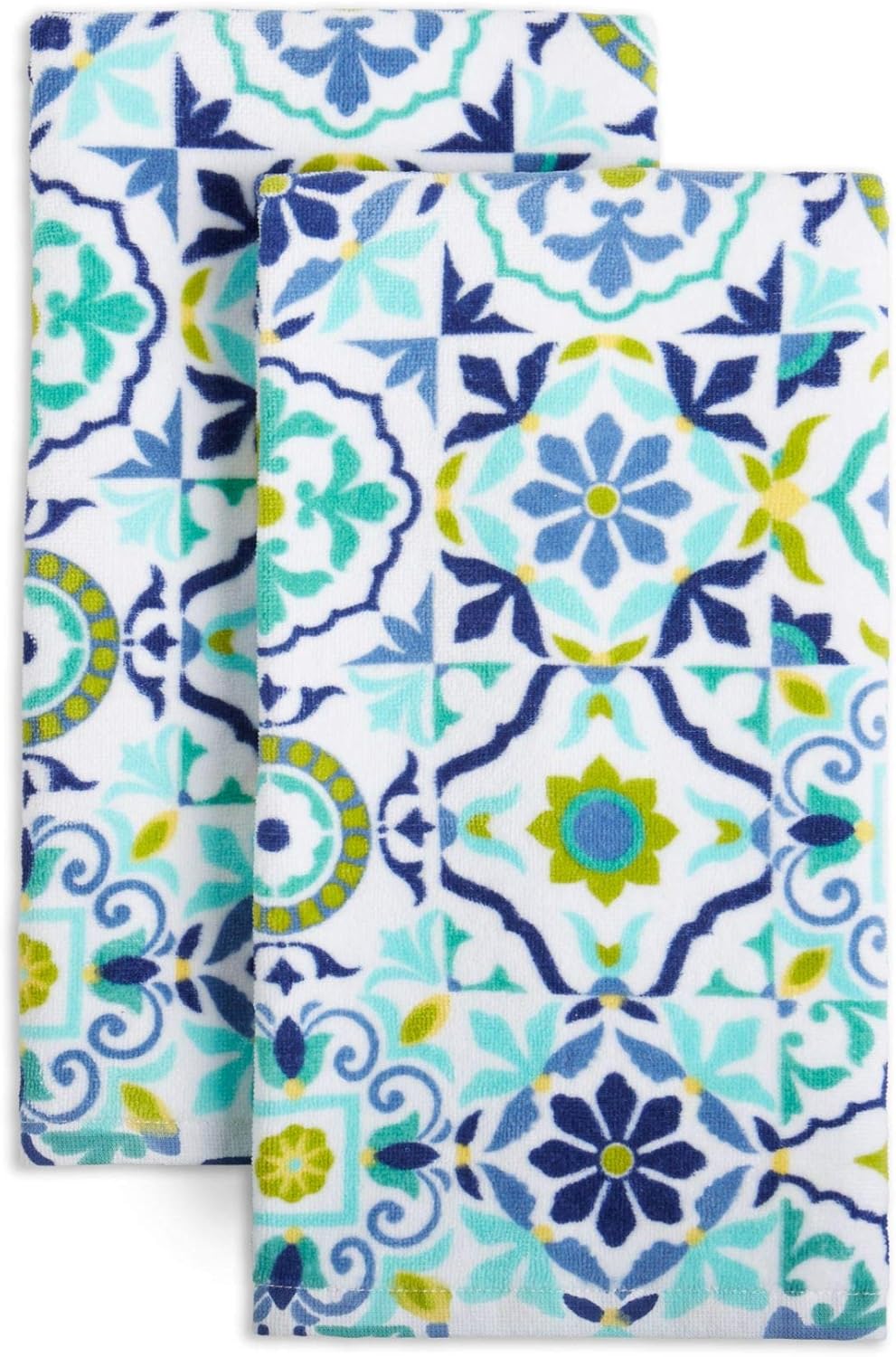 Fiesta Worn Tiles Kitchen Towels Set - Colorful Cotton Essentials
