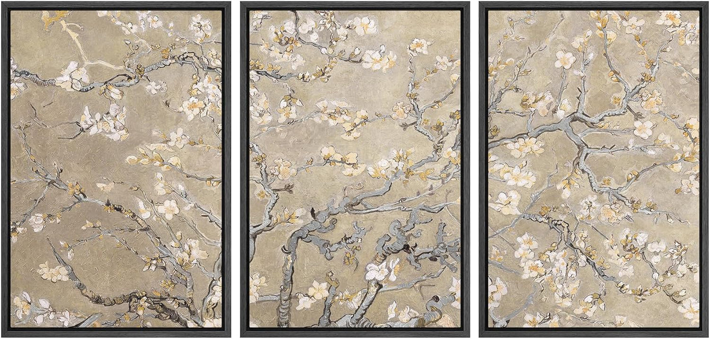 MUDECOR Framed Canvas Print Wall Art Blossoming Branches Vintage