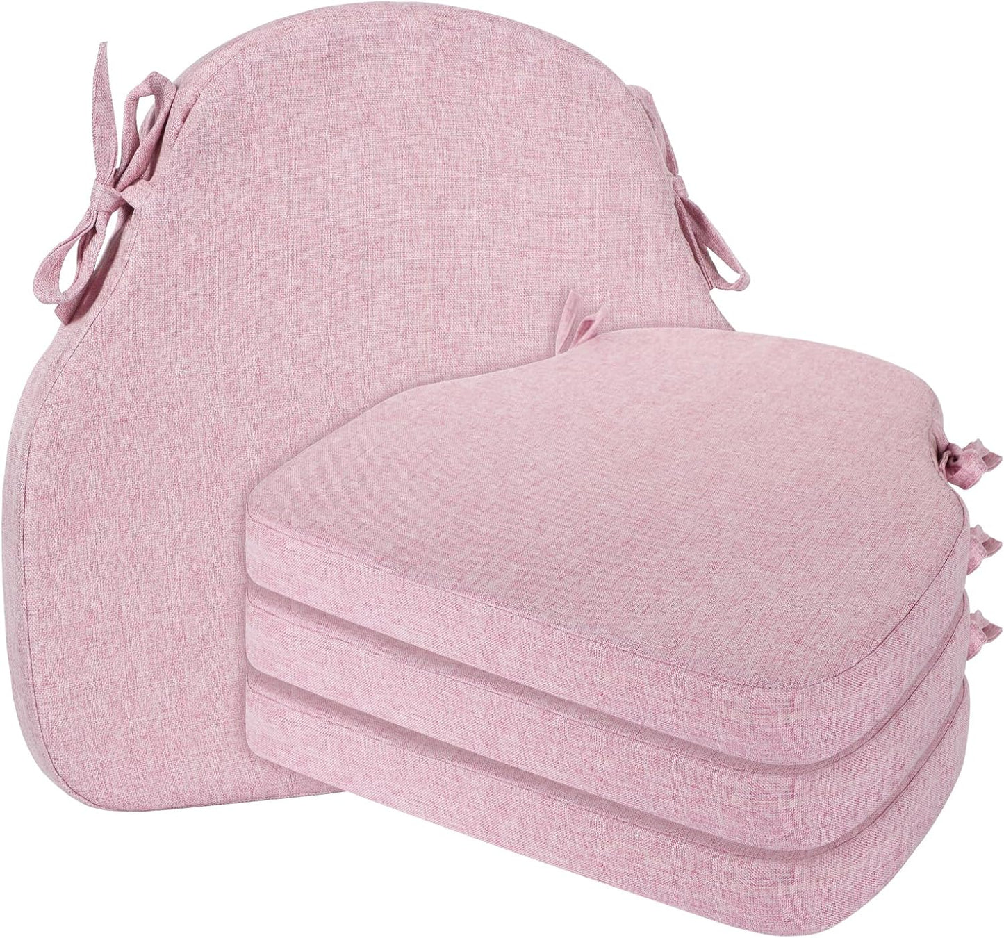 4 Pack Dusty Pink Winsor Chair Cushions for Dining Comfort