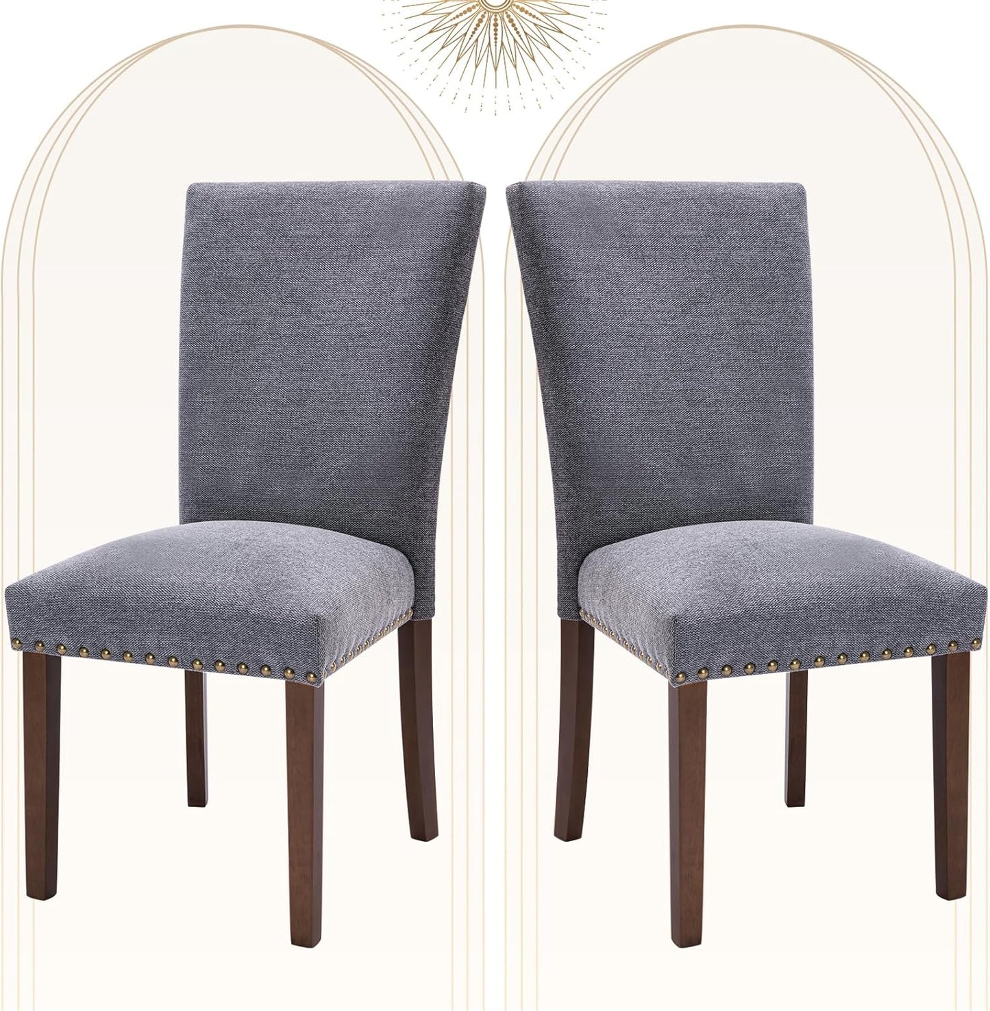 COLAMY Upholstered Parsons Dining Chairs Set of 2 for Comfort