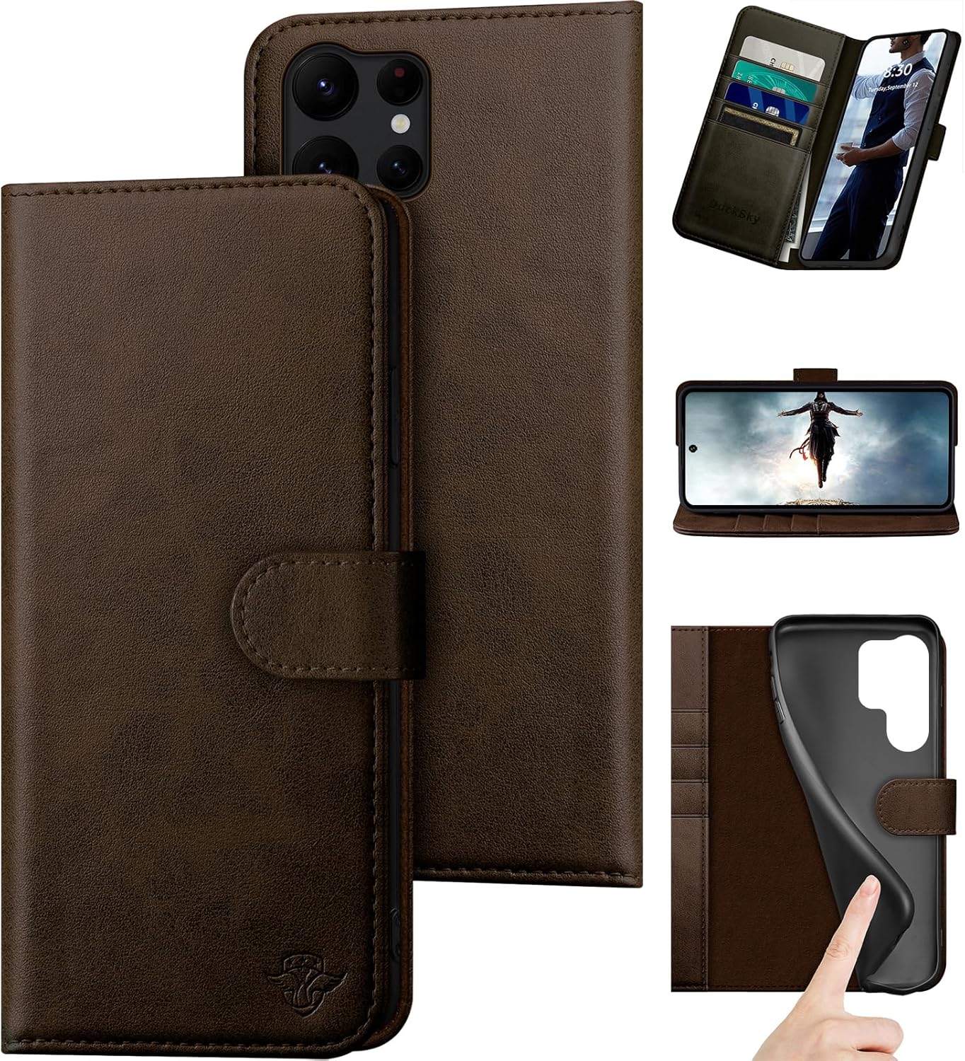 Samsung Galaxy S24 Ultra Genuine Leather Wallet Case with RFID