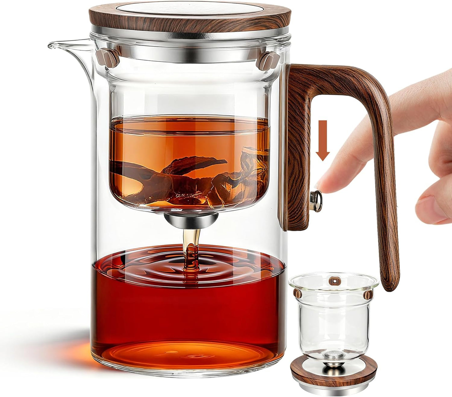 Enchanting Glass Teapot with Strainer for Magical Brews