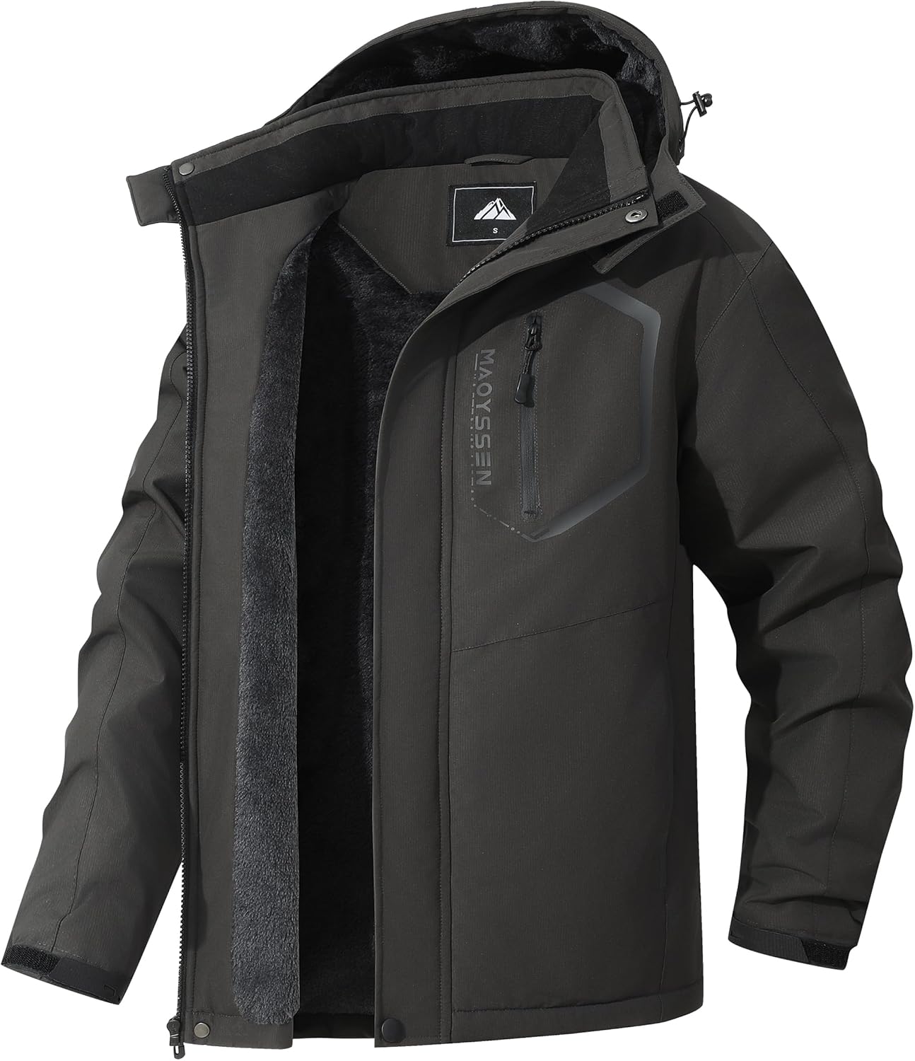 Men's Mountain Ski Jacket Waterproof Warm Fleece Lining Parka