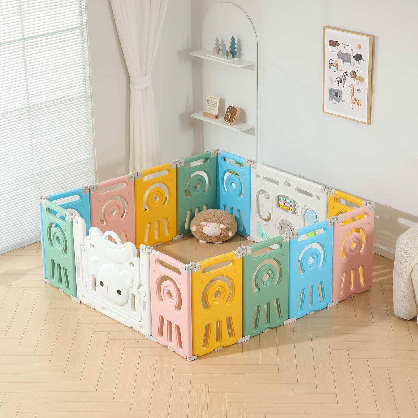 Portable 14-Panel Baby Playpen by Bestgame - Extra Large & Colorful!