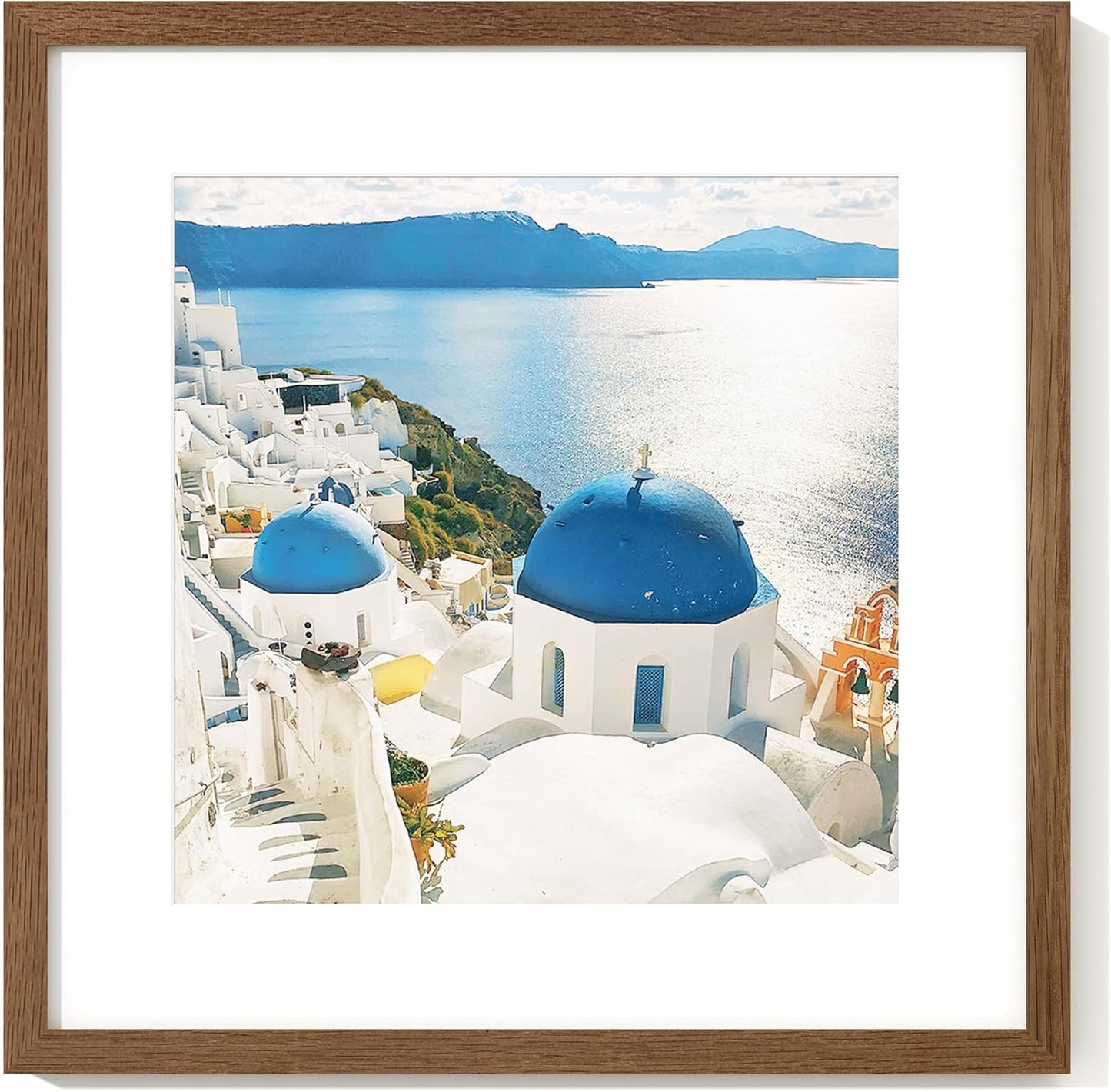 16x16 Solid Oak Wood Picture Frame for 12x12 Photos and Art