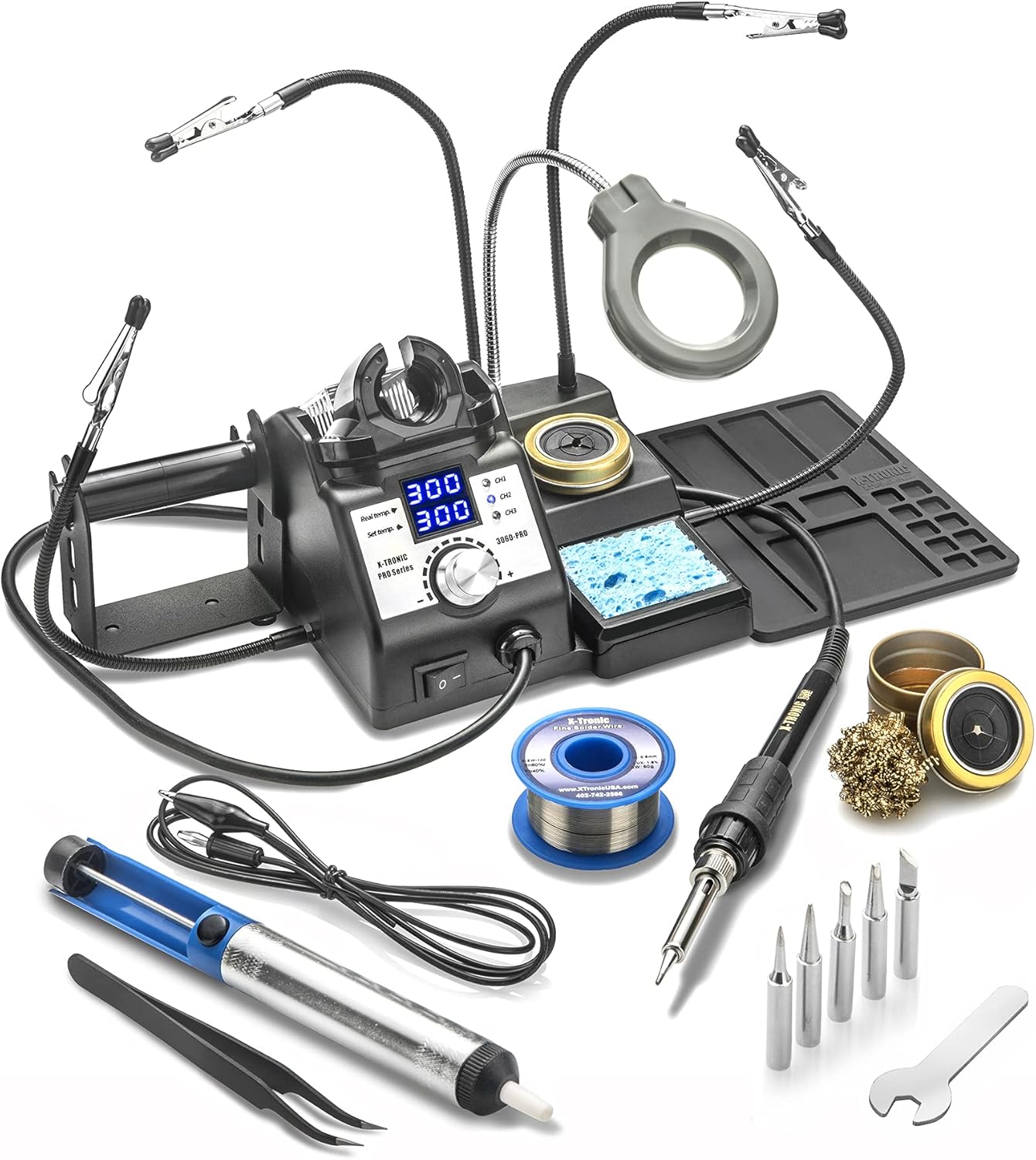 X-Tronic 3060-PRO Soldering Iron Station Kit with Extra Tips