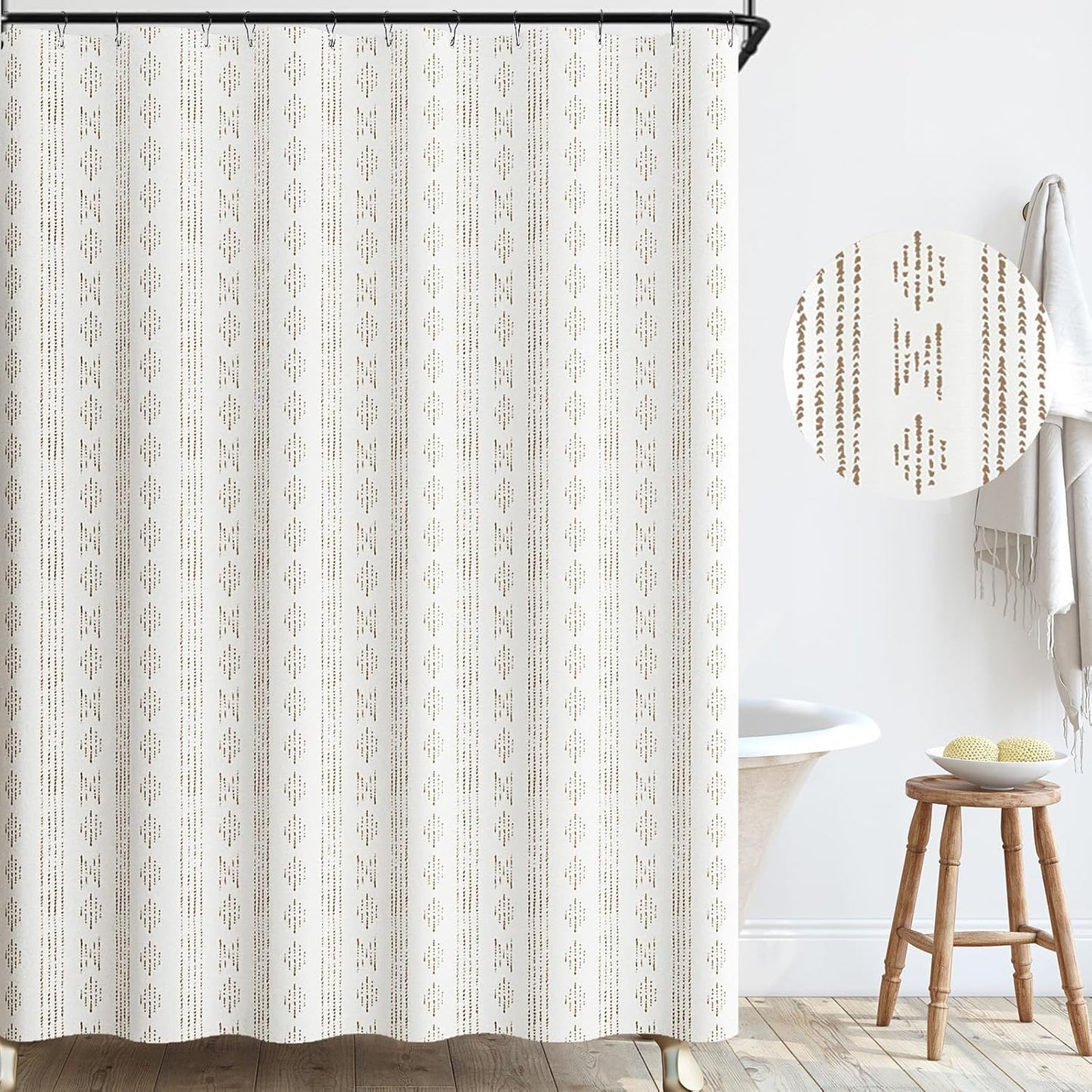 Boho Chic Waterproof Shower Curtain Set