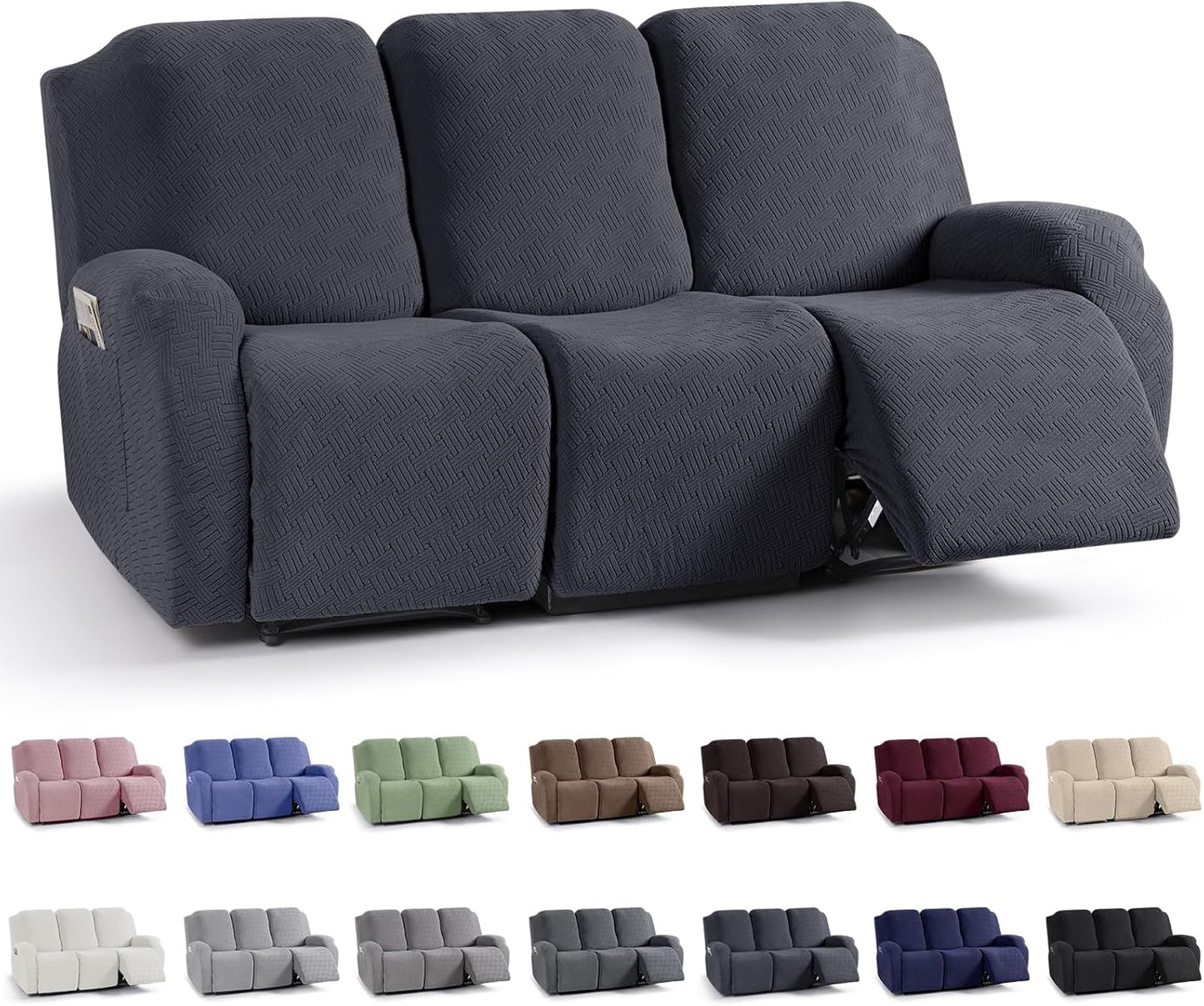 KinCam Recliner Covers for 3 Seat Reclining Chair Protection