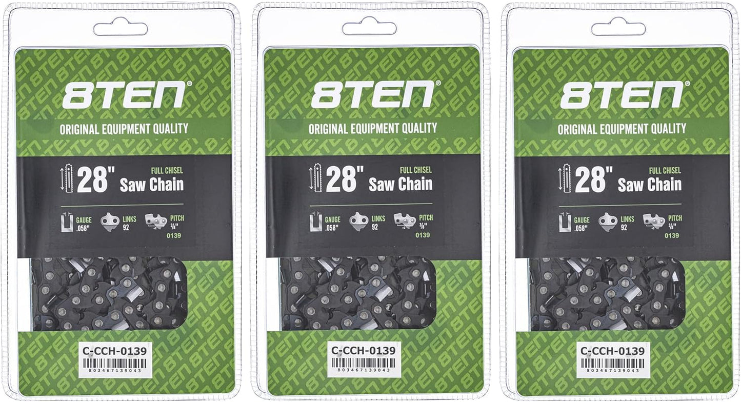 8TEN Full Chisel Chainsaw Chain 28 Inch for McCulloch Pro Mac 800