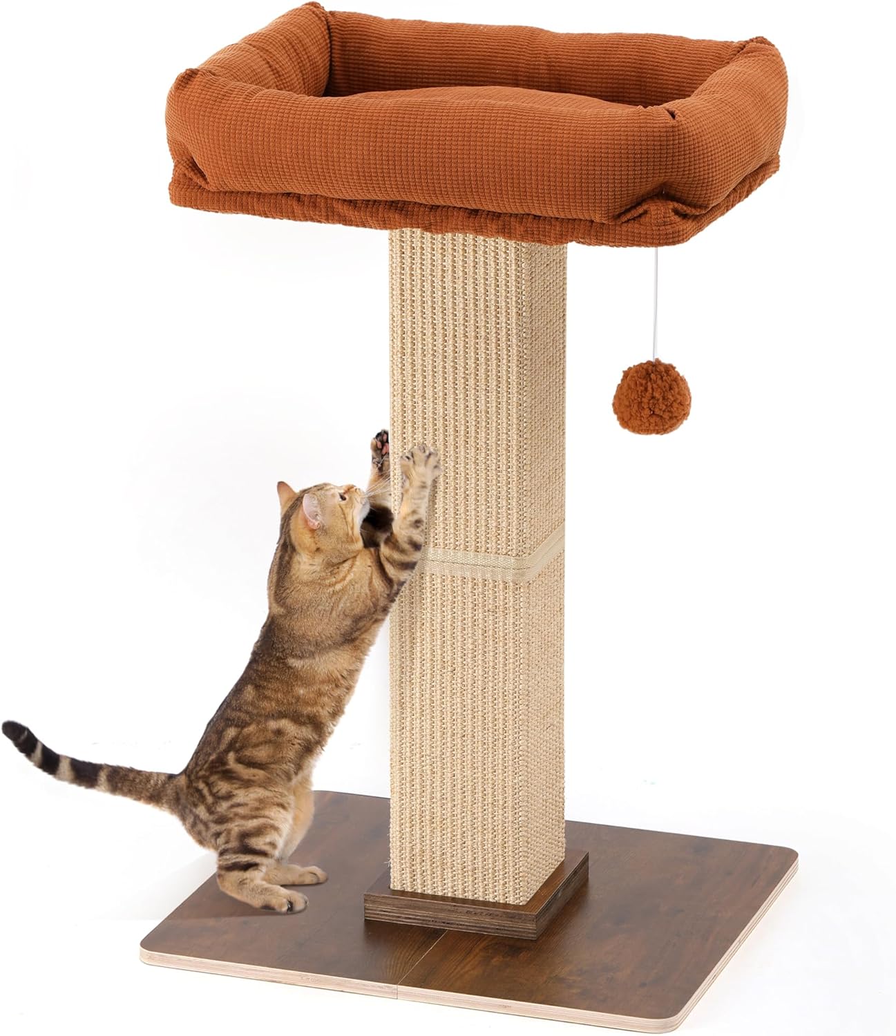 FUKUMARU Cat Scratching Post with Vintage Design and Perch