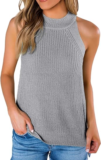 SySea Womens Summer Loose Knit Sleeveless Halter Neck Tops