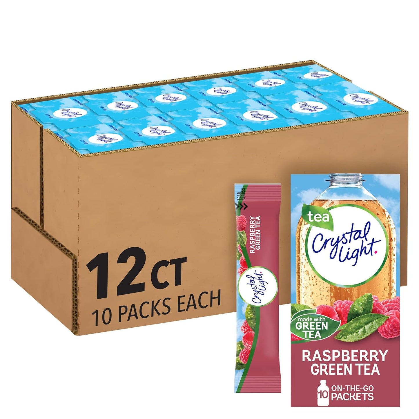 Crystal Light Raspberry Green Tea Powdered Drink Mix for Refreshment