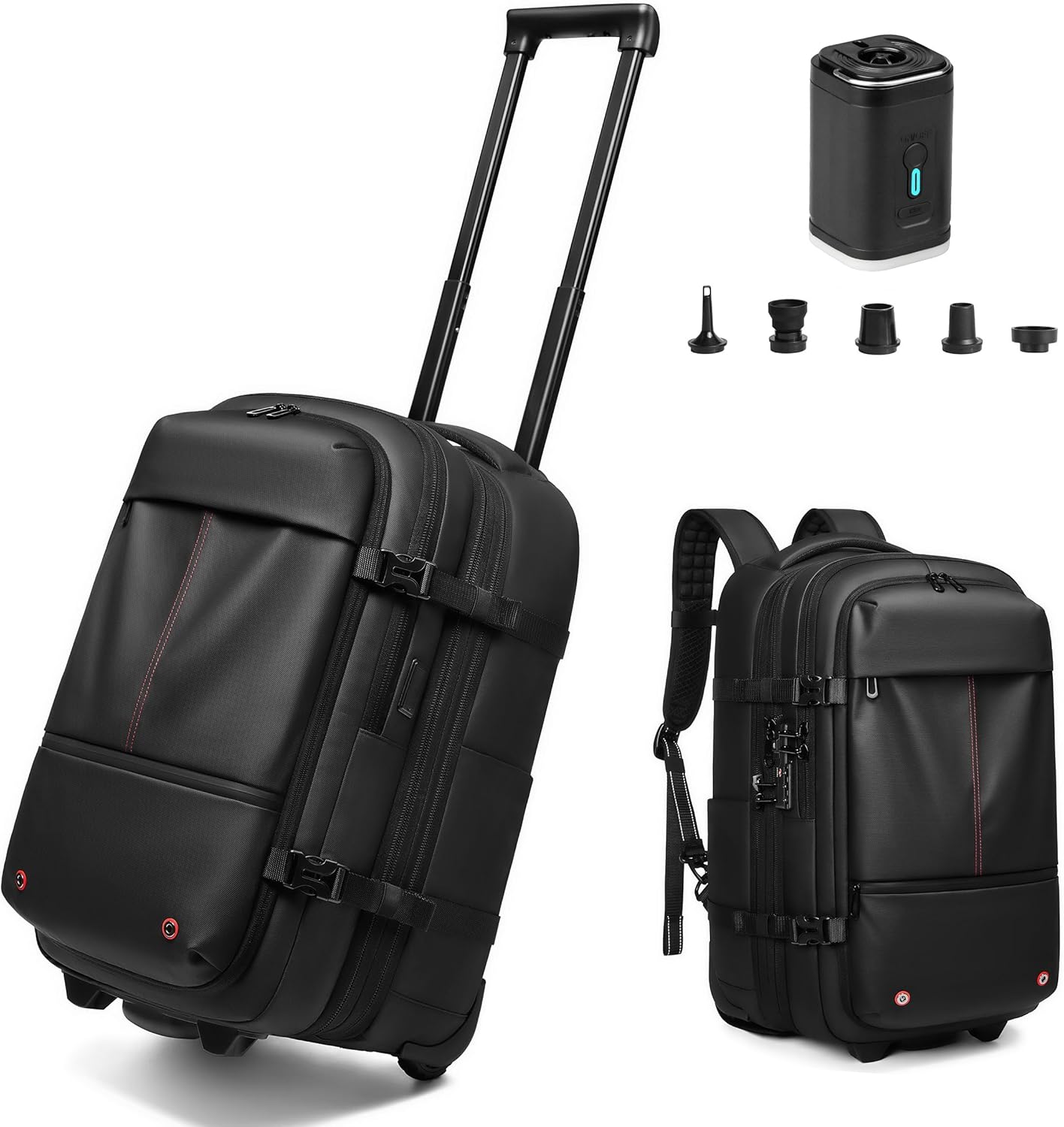 Fiordcase Vacuum Rolling Backpack with Pump and TSA Lock