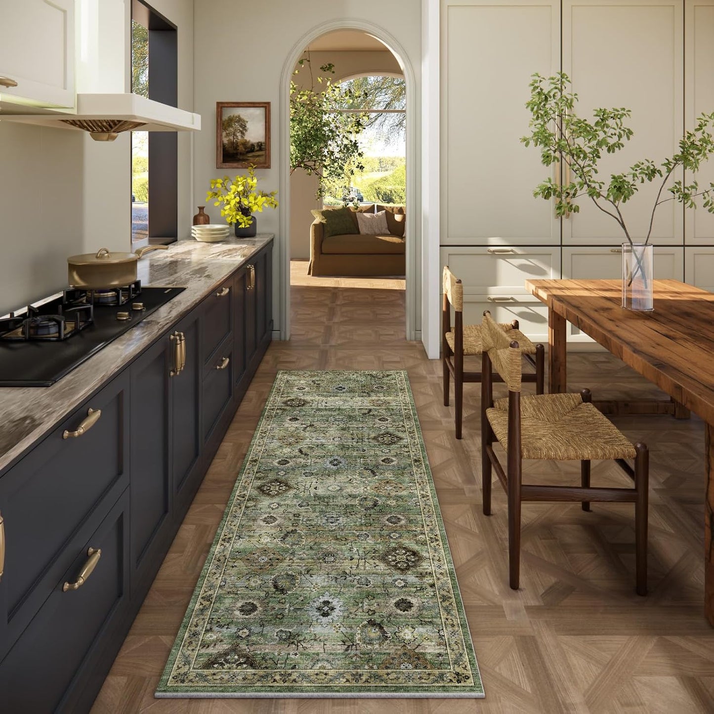 Washable Runners for Hallways Kitchen Rugs: Soft Non-Slip Carpet