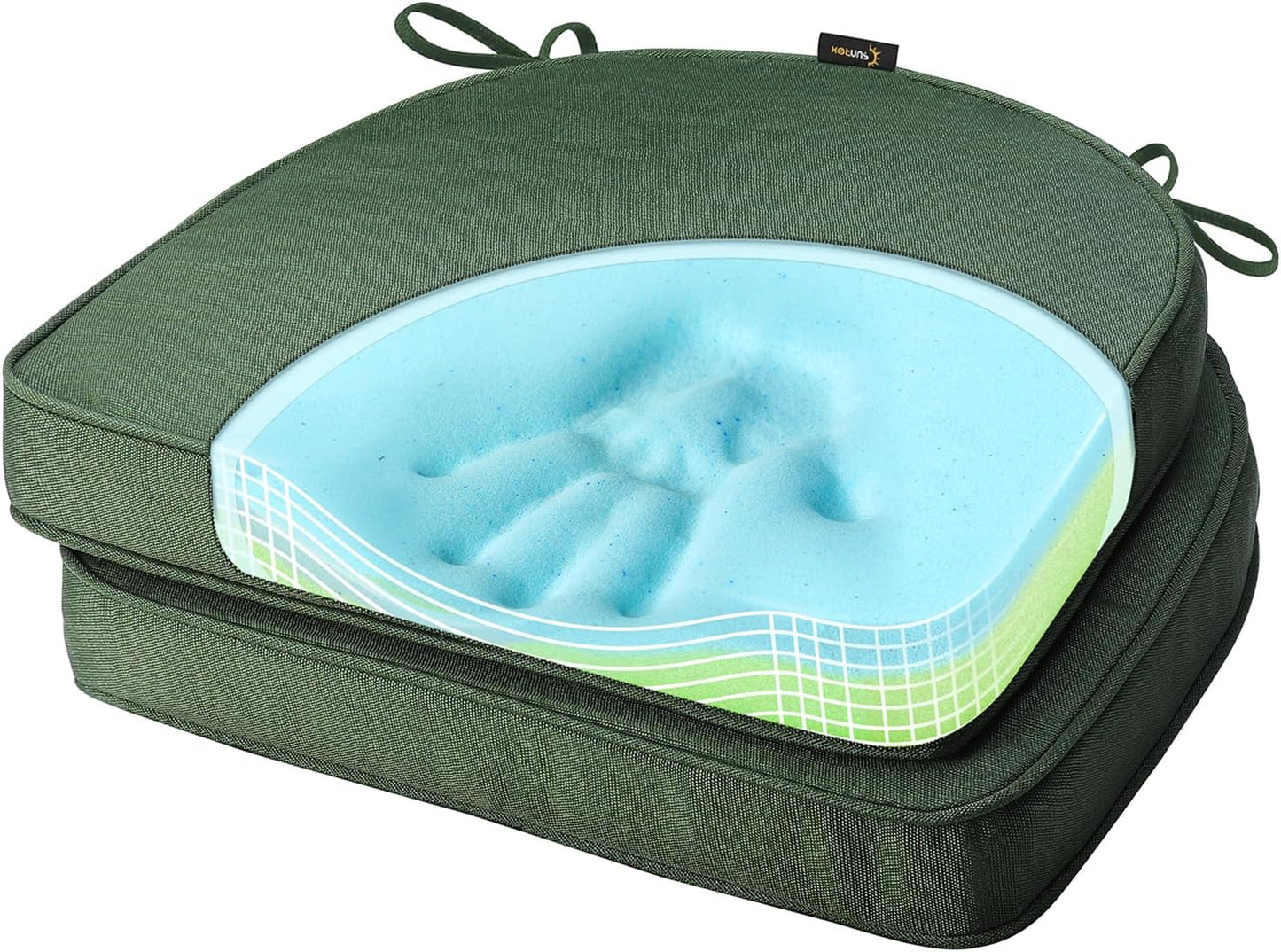 SUNROX Gel Memory Foam Chair Cushions for Indoor and Outdoor Use