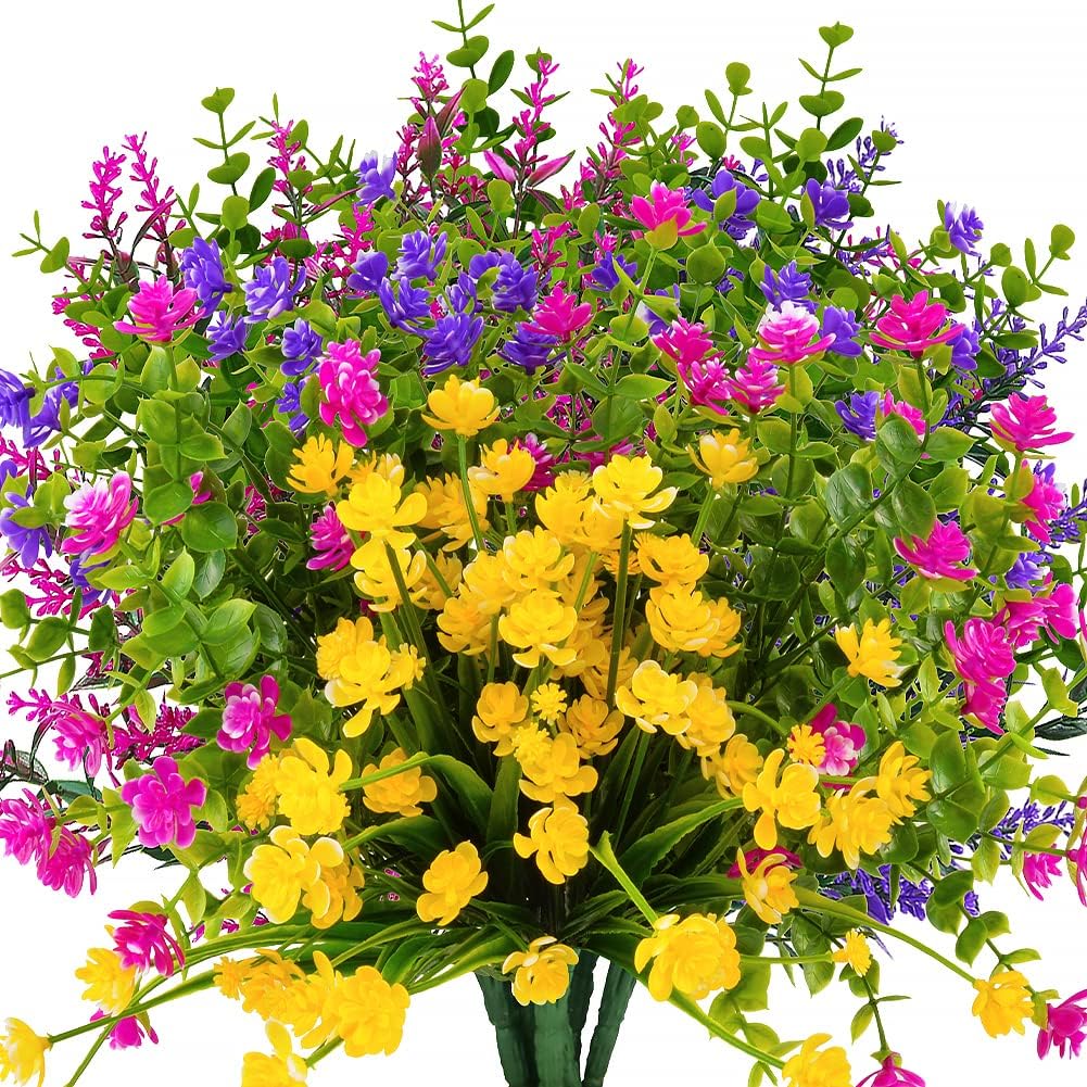 36 Bundles Outdoor Artificial Fake Flowers for Home Decor