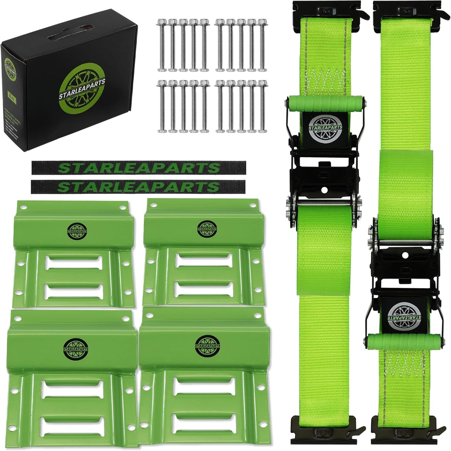 Heavy Duty Wheel Chock Tie Down Straps Set for Safe Transport