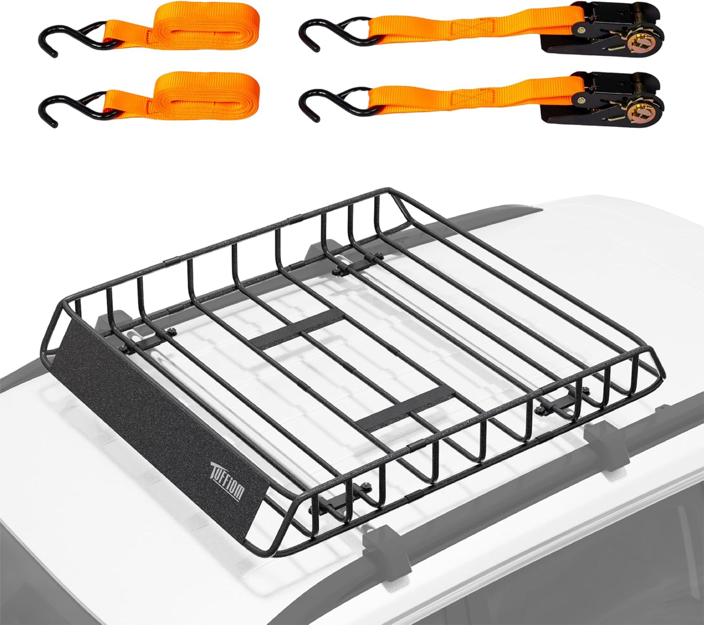 TUFFIOM Universal Rooftop Cargo Carrier Basket for SUVs and Trucks