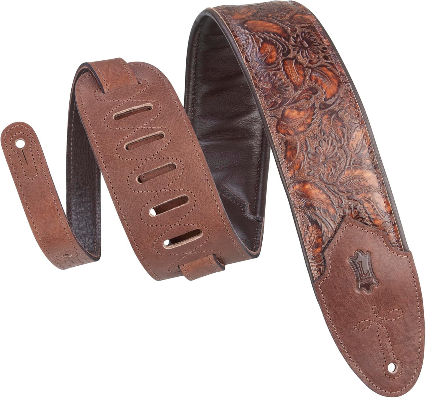 Levy's Sundance Series 3in Wide Embossed Leather Guitar Strap