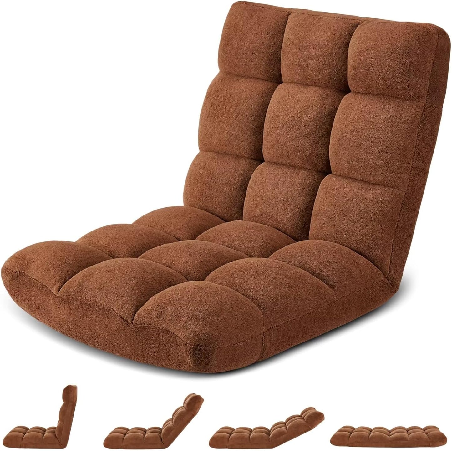 Folding Floor Gaming Chair with 14 Positions for Comfort