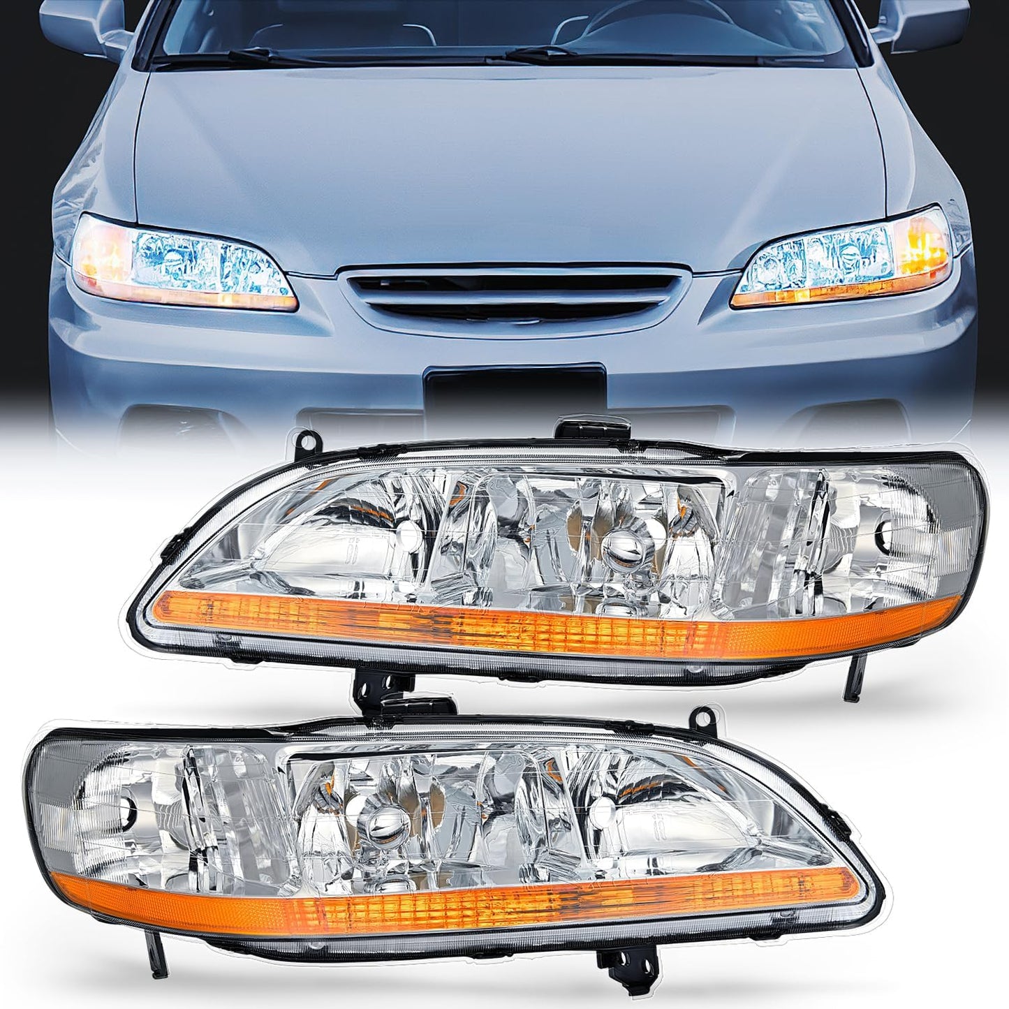 Nilight Headlight Assembly for 1998-2002 Honda Accord Vehicles