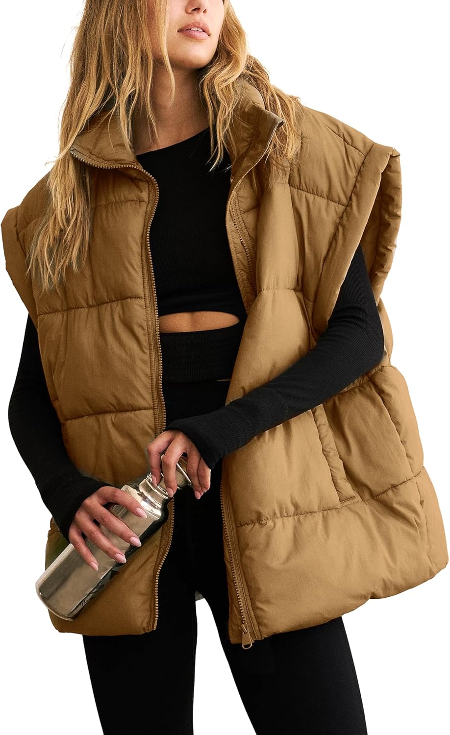 APAFES Women Winter Oversized Puffer Vest for Stylish Warmth