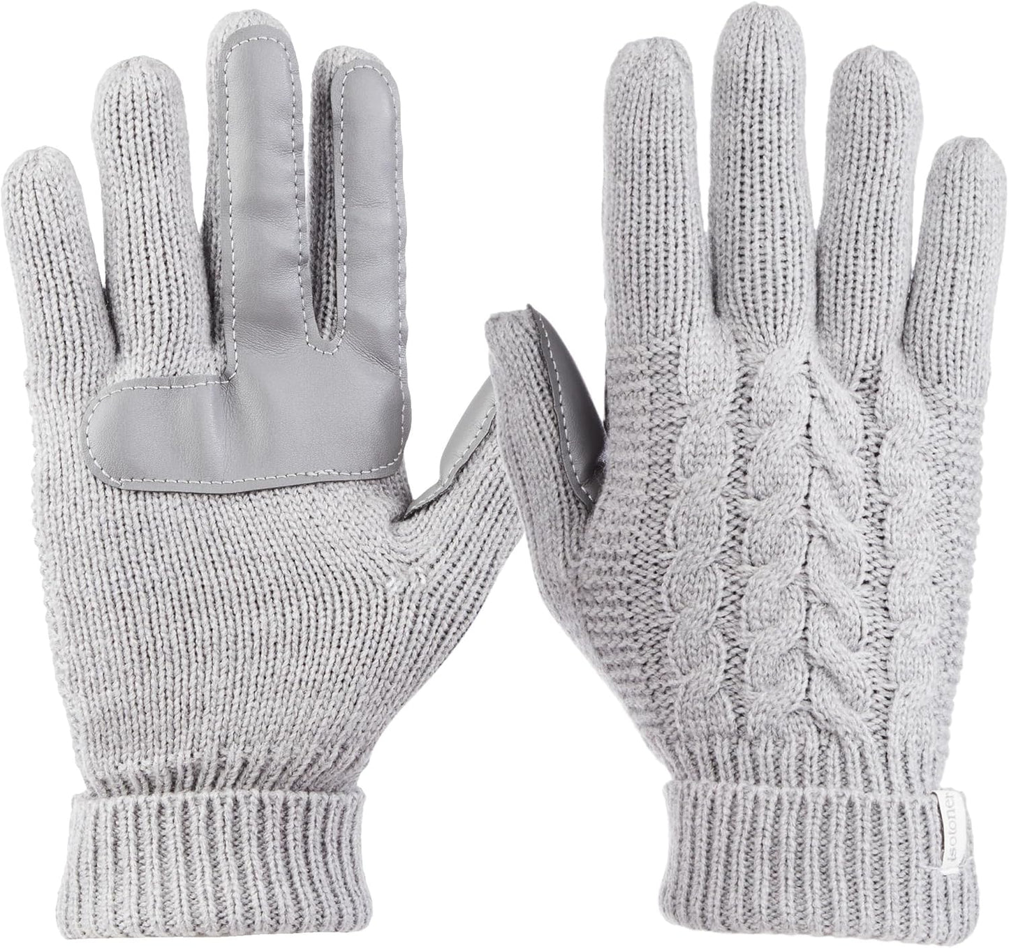 Touchscreen Cable Knit Gloves by isotoner