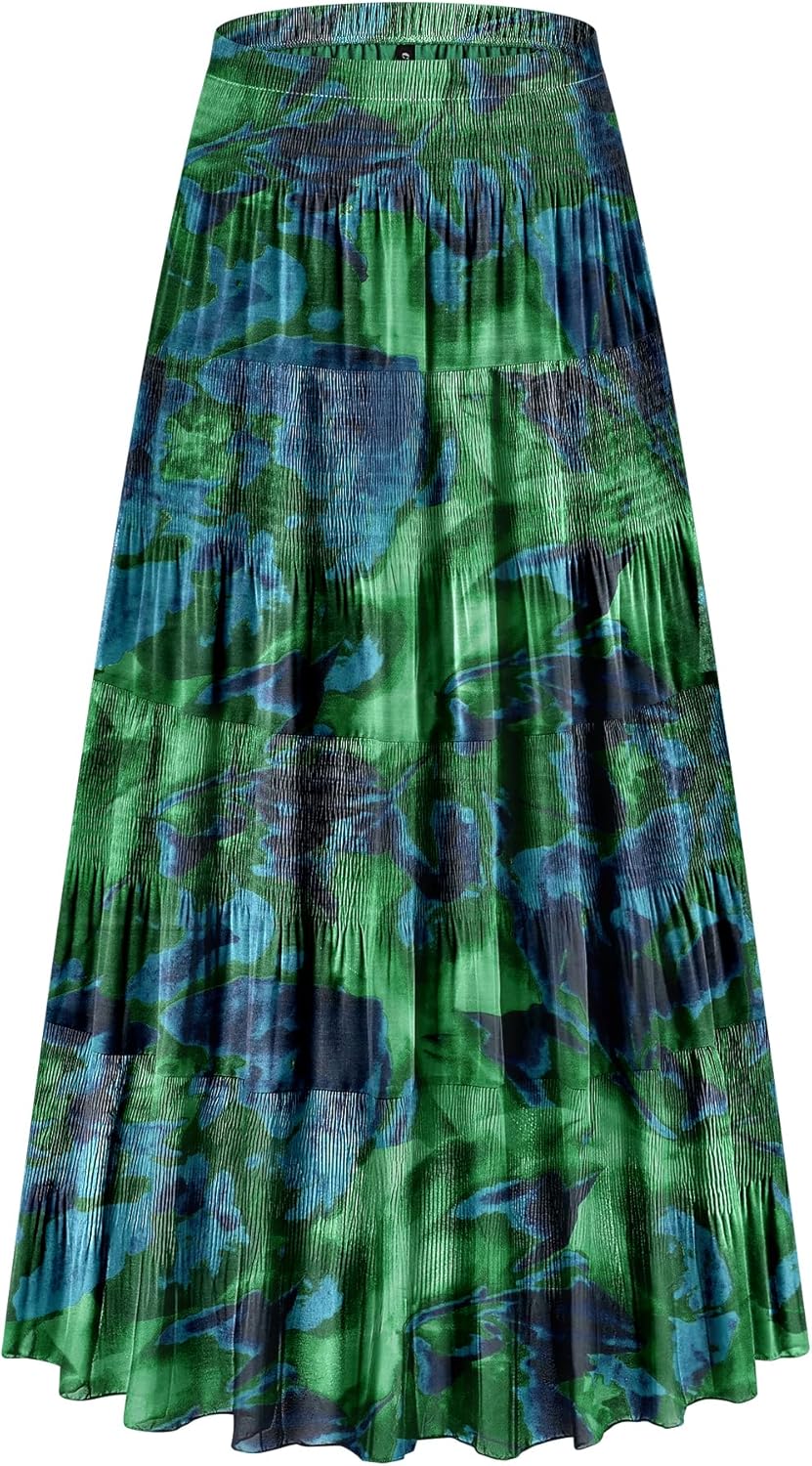CYiNu Women's Floral Printed A-Line Maxi Skirts for All Seasons