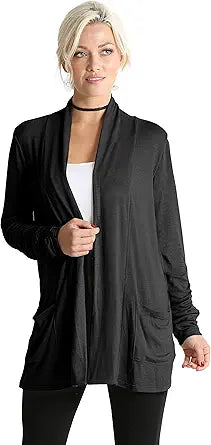Simlu Long Sleeve Lightweight Cardigan Sweater with Pockets