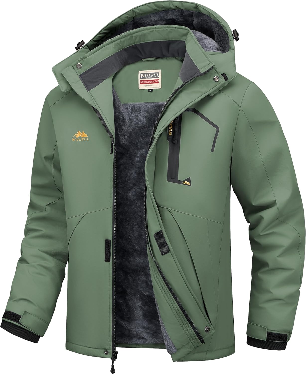 WULFUL Men's Ski Jackets: Warm Winter Snow Windbreaker Coat