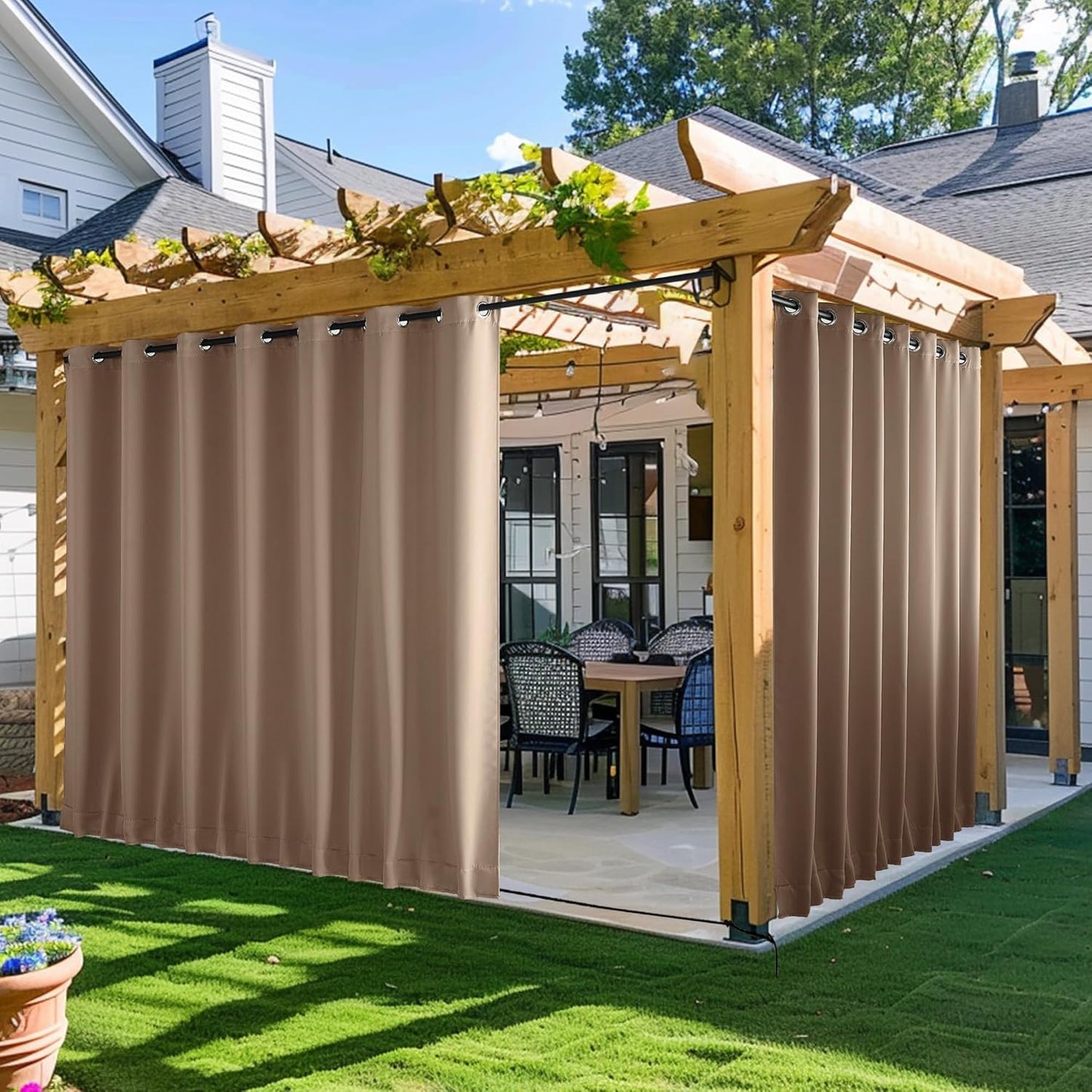 NICETOWN Waterproof Outdoor Curtains for Patio & Gazebo Use
