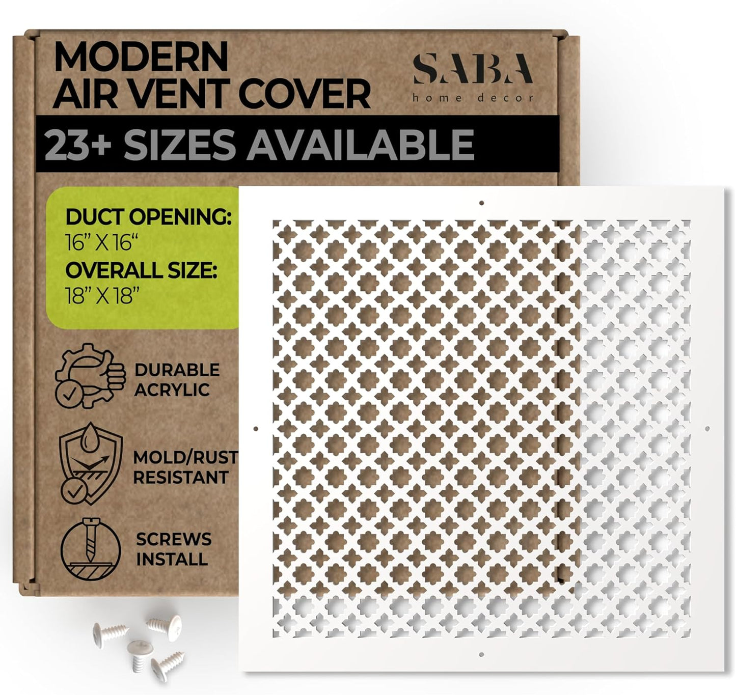 SABA Home Decor Air Vent Cover Grille - Elegant White Finish