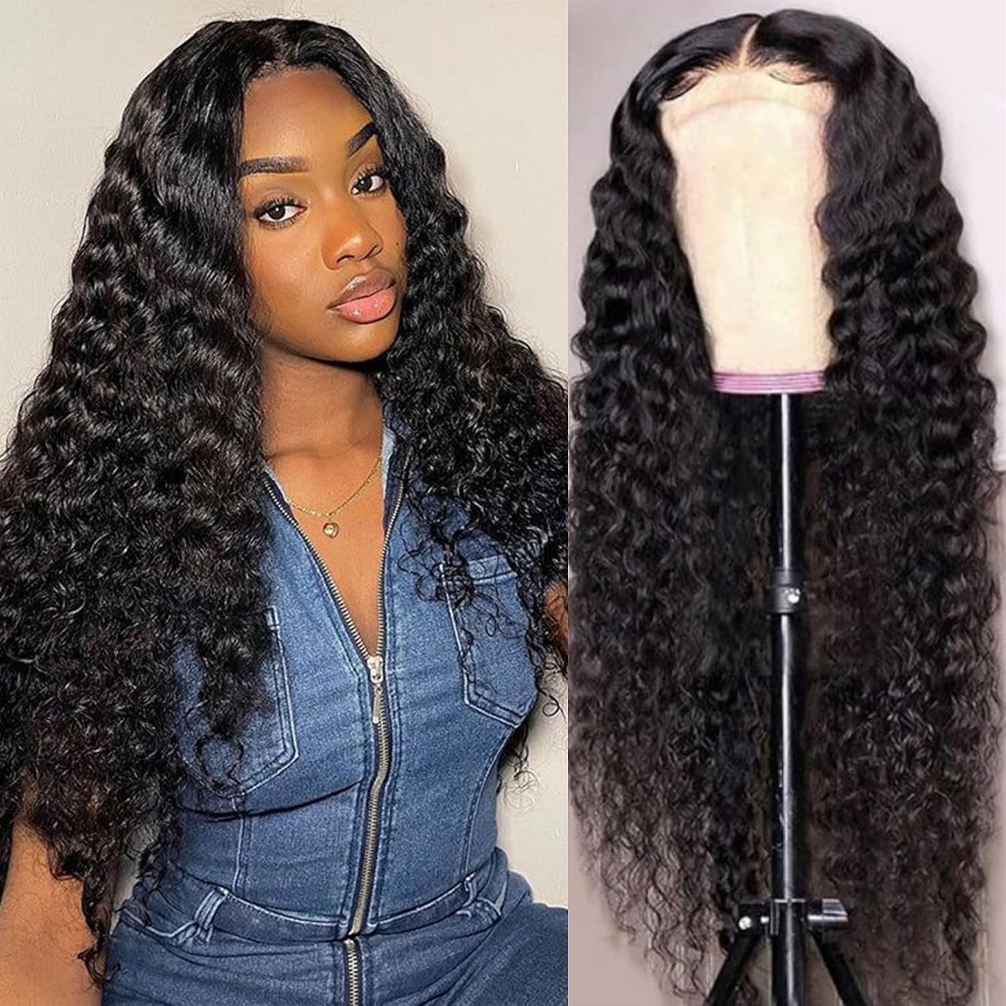 13x6 Deep Wave Lace Front Wigs for Women - 24 Inch Style