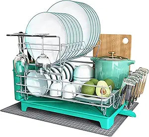 MAJALiS Dish Drying Rack and Drainboard Set for Kitchen Use