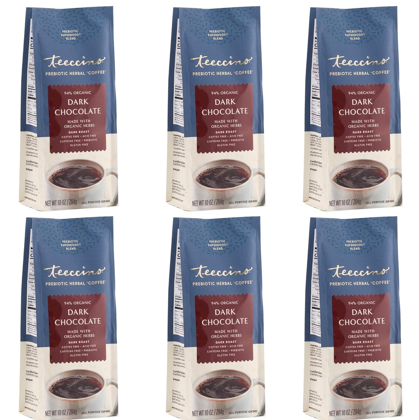Teeccino Dark Chocolate Prebiotic SuperBoost Coffee Alternative