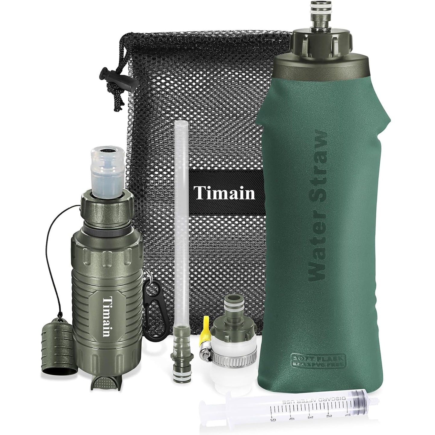Timain Portable Water Filter Straw - Ultimate Survival Gear