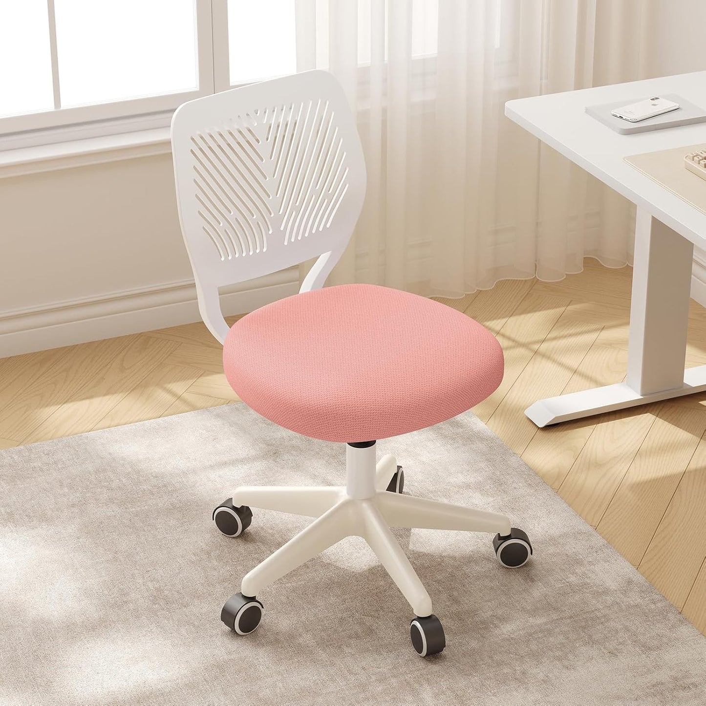 Armless Desk Chair with Adjustable Height for Comfort and Style