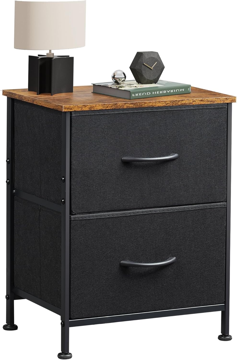 WLIVE Nightstand with 2 Drawers for Stylish Bedroom Storage