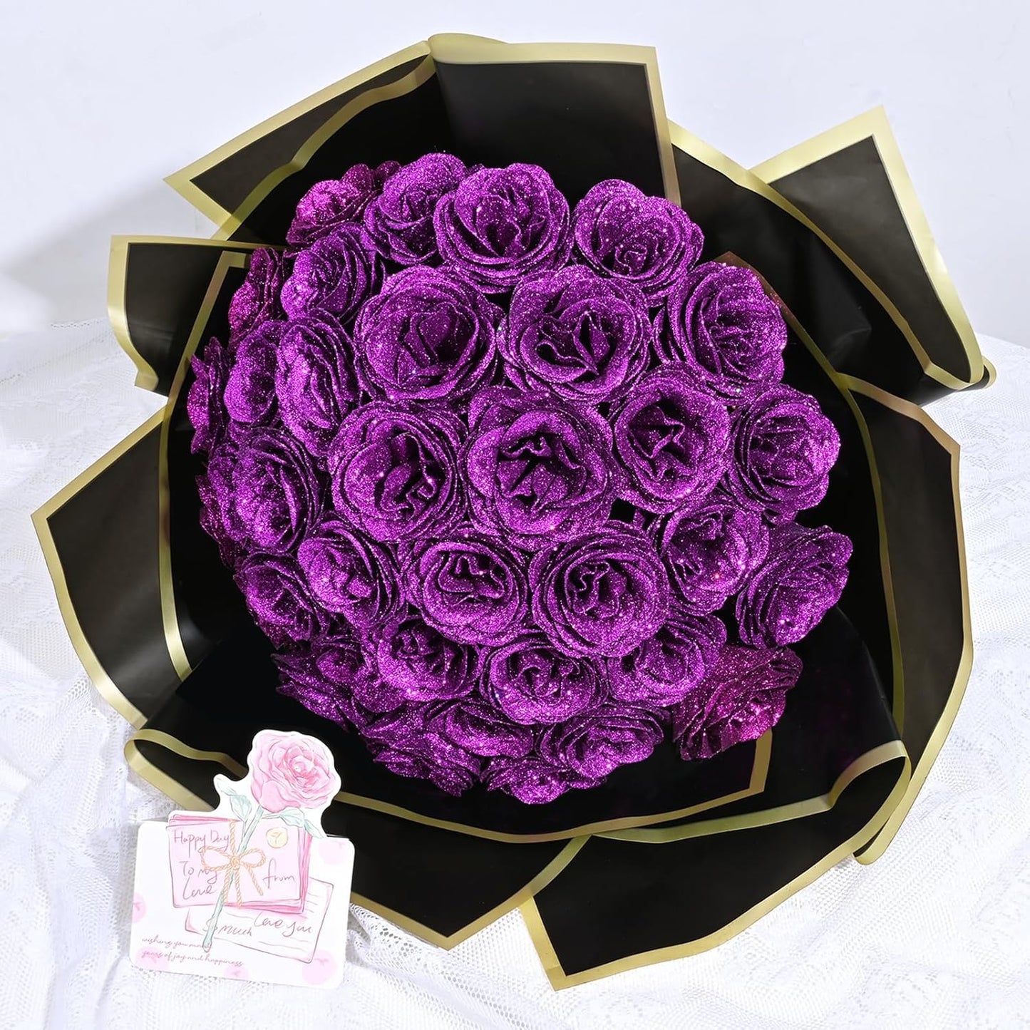 DIY Glitter Roses Bouquet for Weddings, Engagements, and More