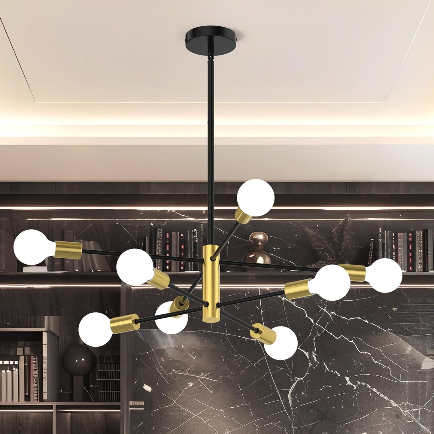 Mid Century Modern 8-Light Sputnik Chandelier for Any Room