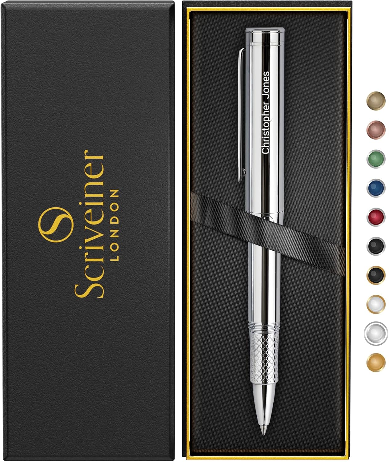 Personalized Silver Chrome Rollerball Pen for Elegant Writing