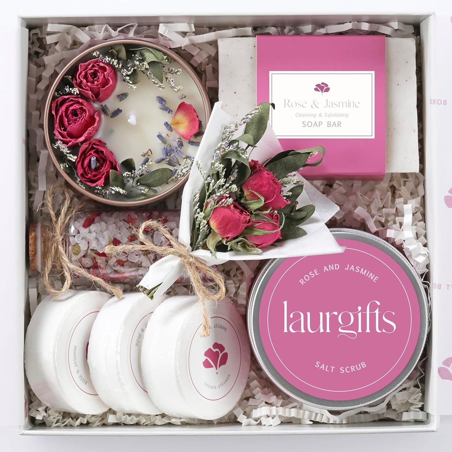 Rose & Jasmine Mini Spa Gift Box for Women - Self Care Basket