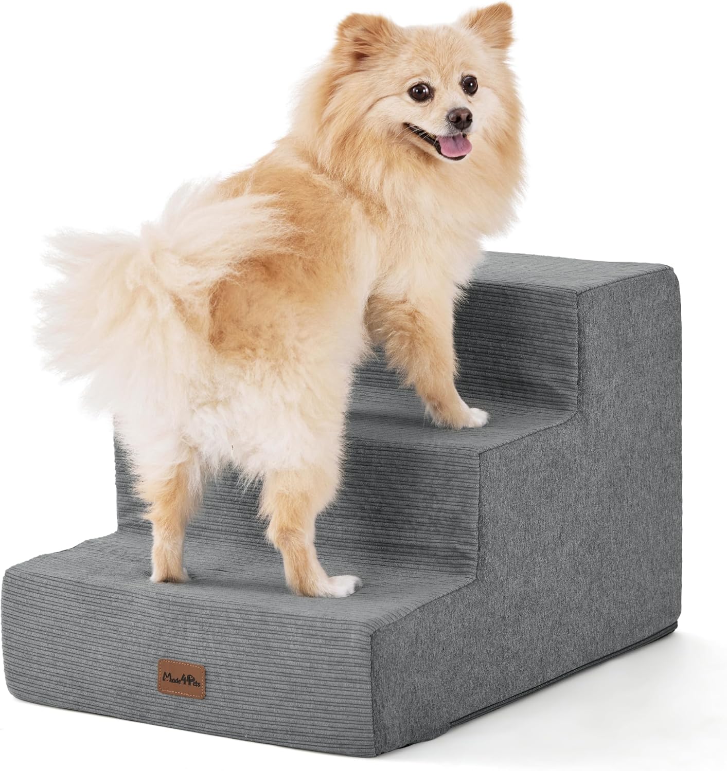 Made4Pets Dog Stairs for Small Dogs - Extra Wide Pet Steps