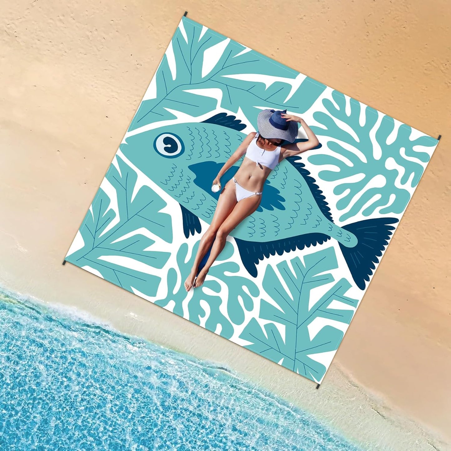 Waterproof Beach Blanket: Quick Drying & Spacious 79x 83