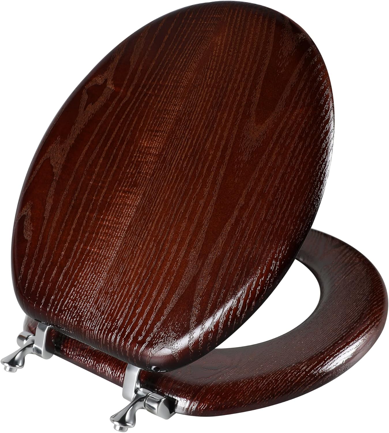 Durable Wood Veneer Toilet Seat with Easy Clean Features