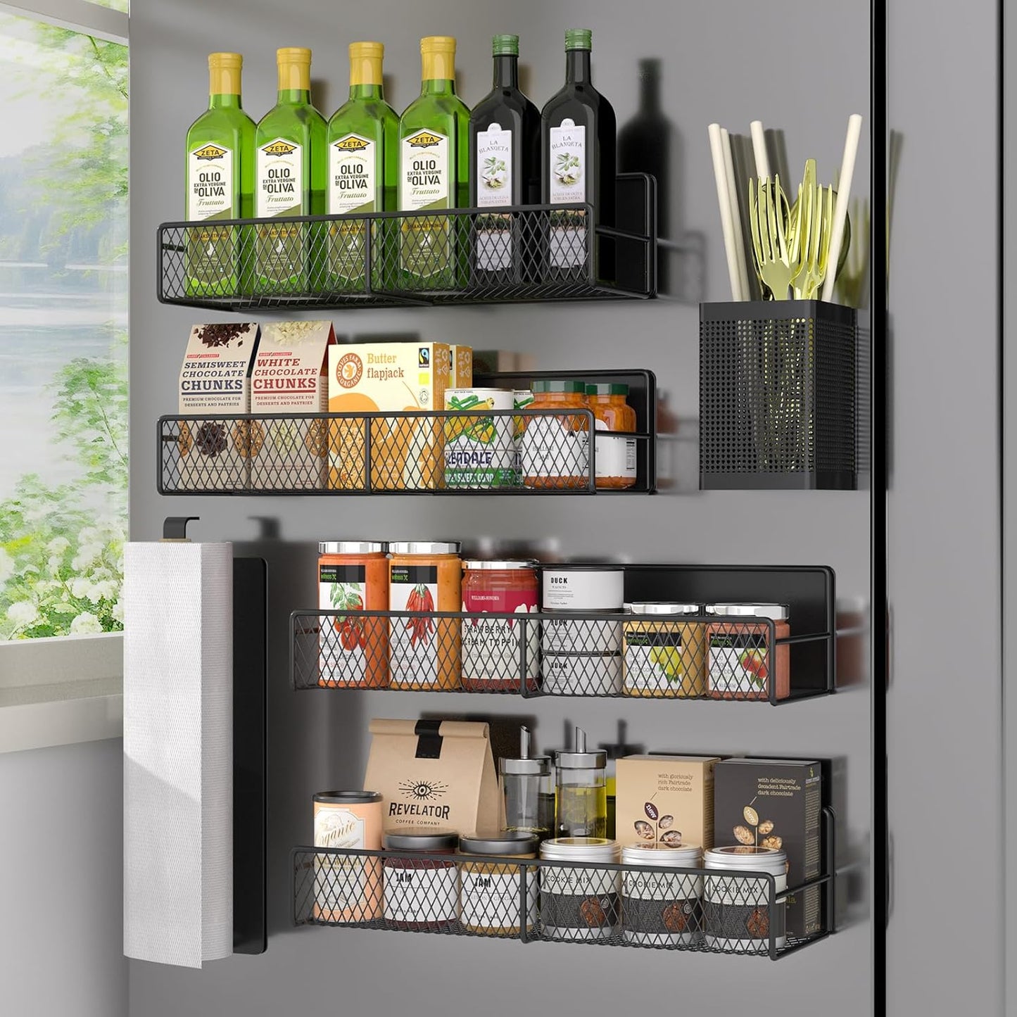 Magnetic Spice Rack Organizer for Kitchen and Laundry Room