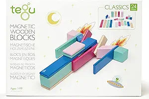 24 Piece Tegu Magnetic Wooden Block Set for Creative Play